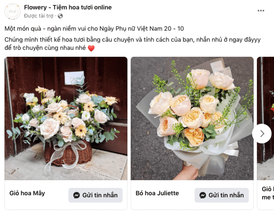 Mẫu content bán hàng 20/10 xịn