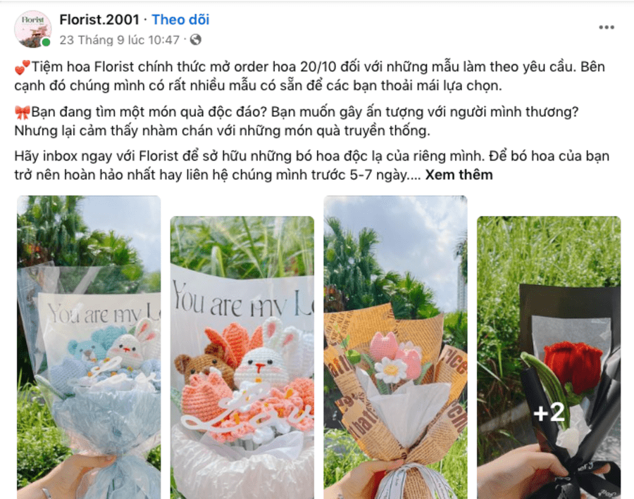 Viết content bán hàng 20/10 - bán hoa