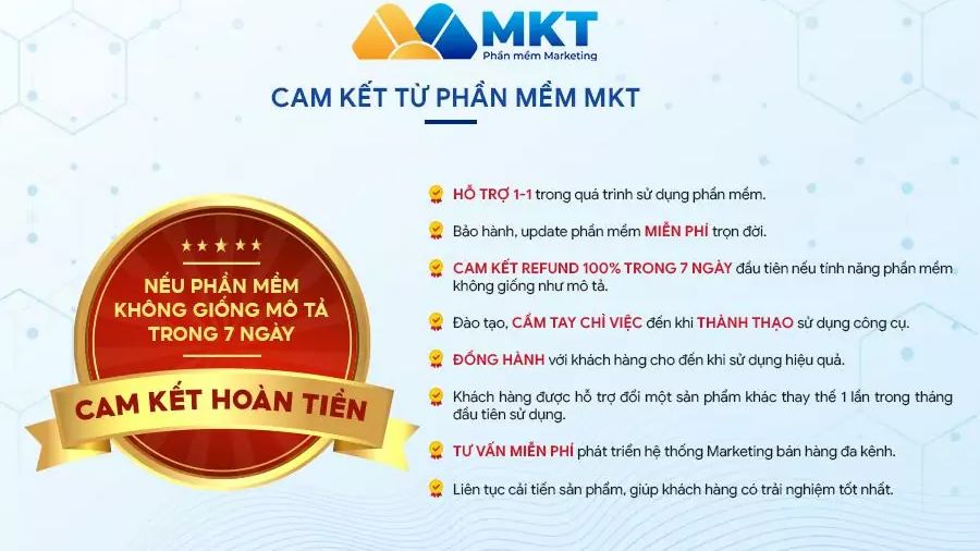 Cam kết từ phần mềm MKT
