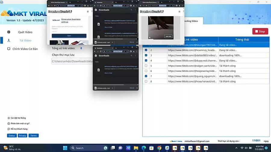 Cách tải clip TikTok không dính logo hàng loạt