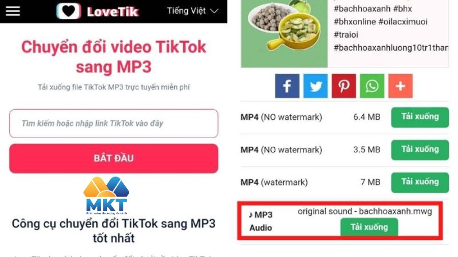 Cách chuyển nhạc TikTok sang MP3