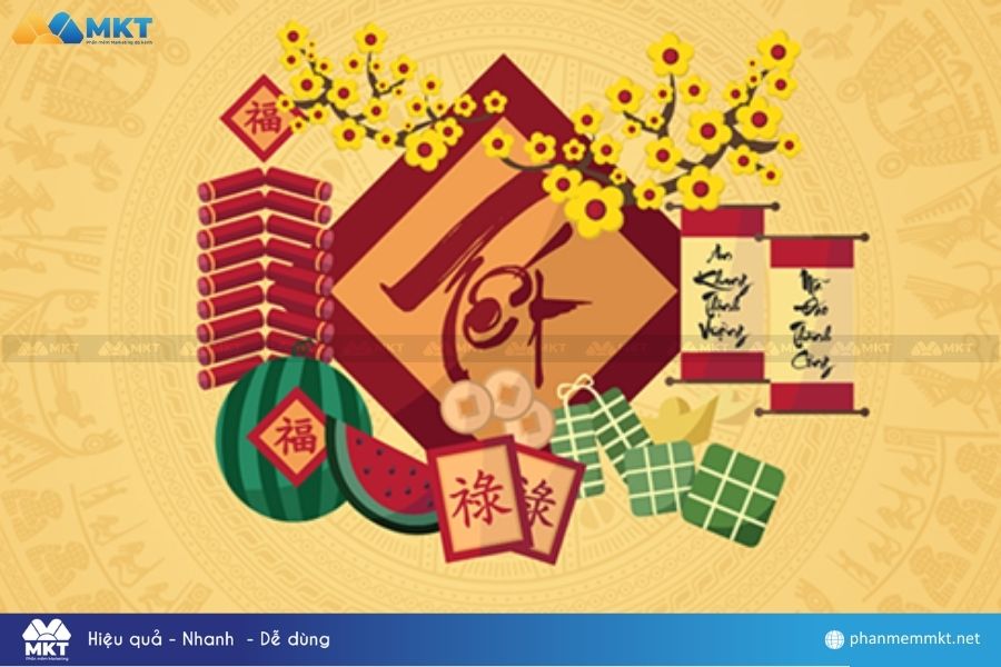 Mẫu stt bán hàng bánh kẹo tết thu hút 