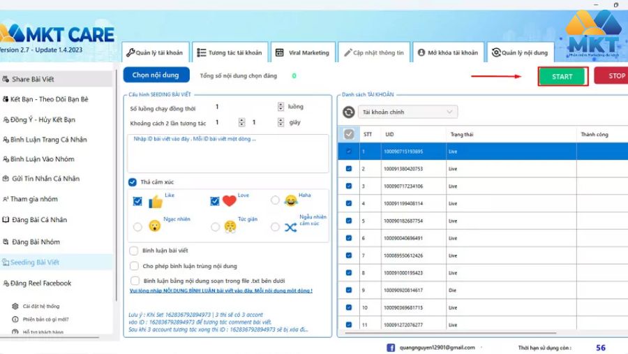 Chạy hack like Facebook tự động