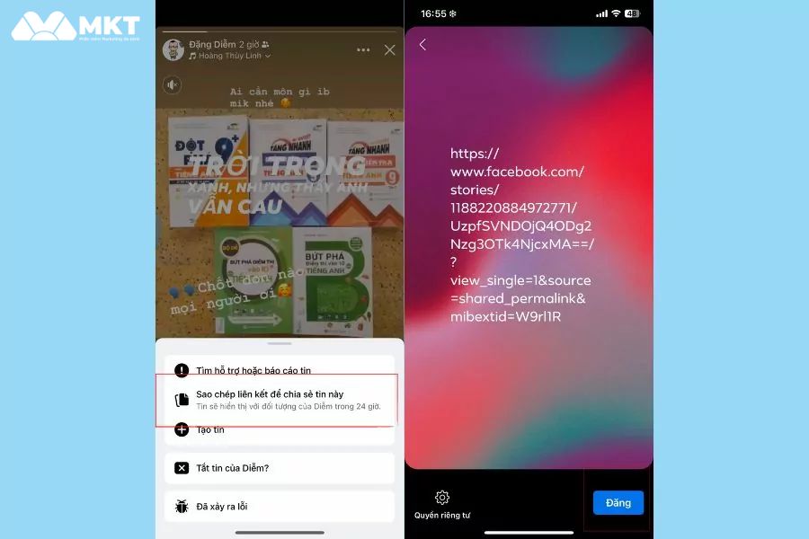 Cách share story của người khác trên Facebook