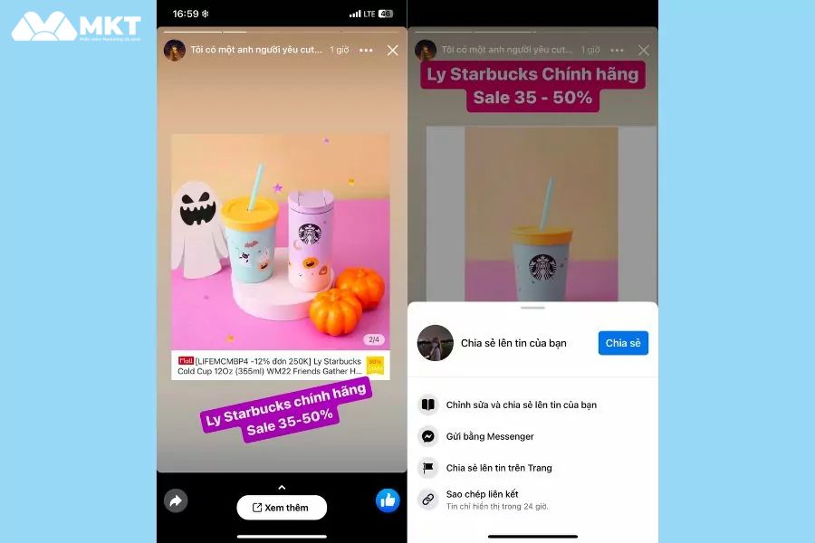 Cách share story của người khác trên Facebook