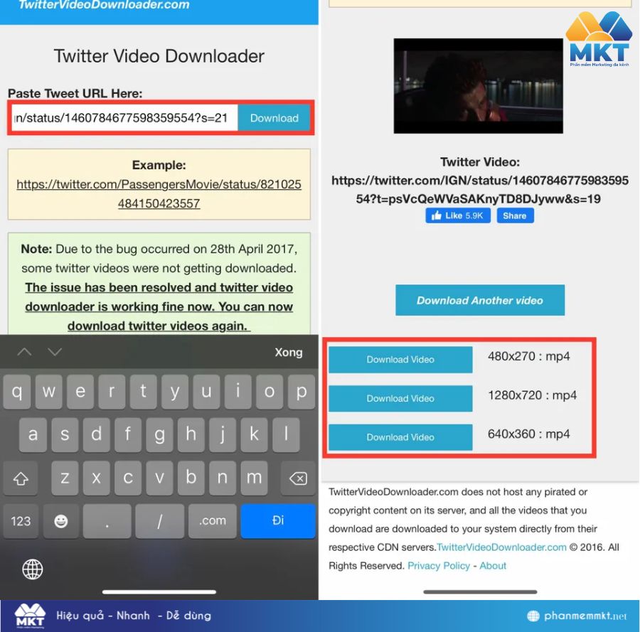 Cách tải video Twitter về Iphone