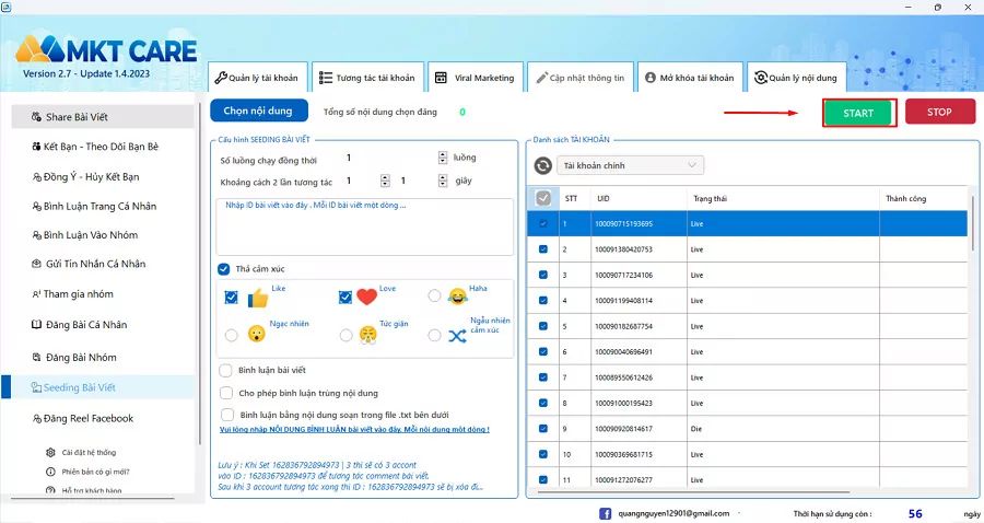 Cách hack like facebook ảnh không tụt bằng MKT Care