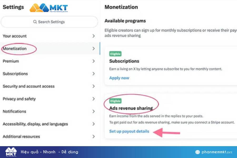 Bật chức năng kiếm tiền trên Twitter 