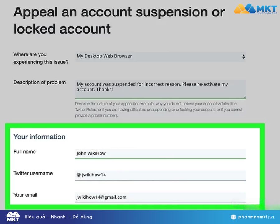 Khiếu nại tài khoản bị giới hạn hoặc bị tạm ngưng