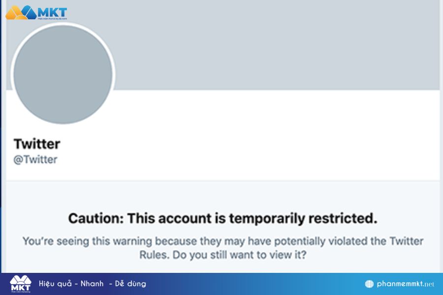 Tài khoản của bạn bị giới hạn vì có thể đã vi phạm Quy tắc của Twitter 
