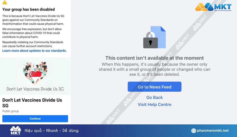 Nguyên nhân nhóm Facebook bị vô hiệu hóa