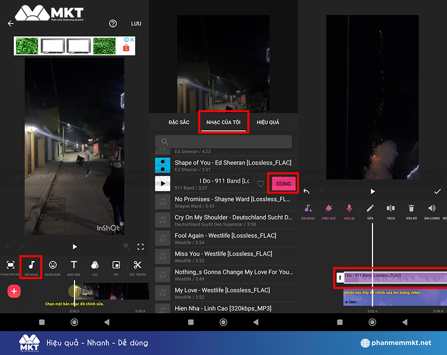 Thêm bản nhạc mà bạn yêu thích vào video