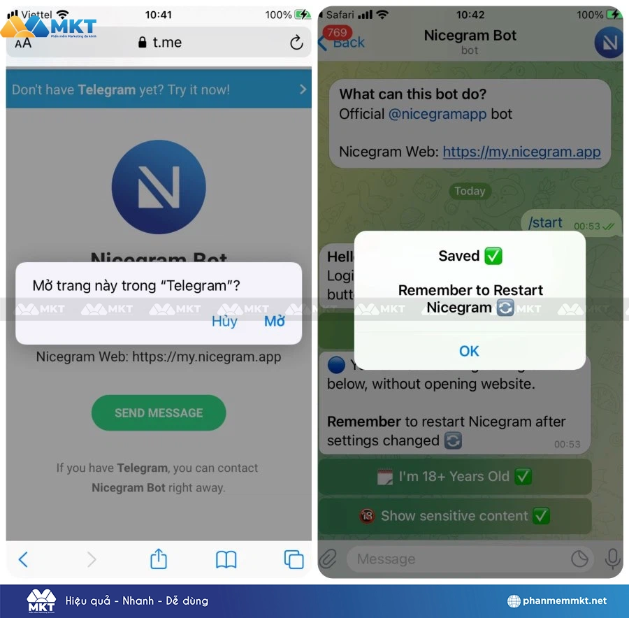 Chọn vào dấu tích xanh như hình