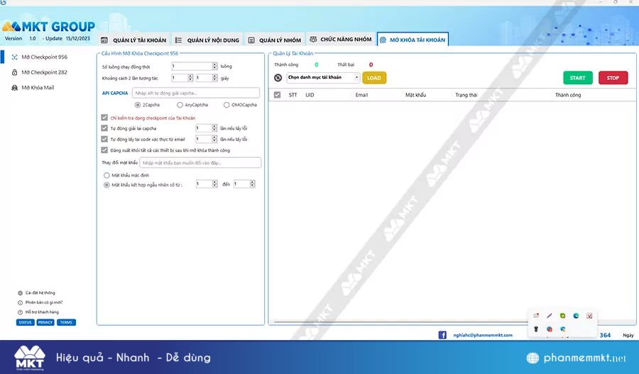 Tự động mở khóa Checkpoint tài khoản