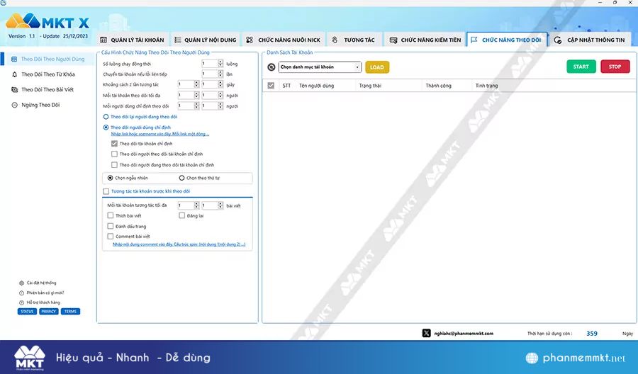 Tự động theo dõi user theo chỉ định