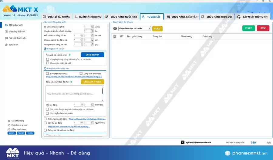 Hỗ trợ đăng bài (Tweet) hàng loạt