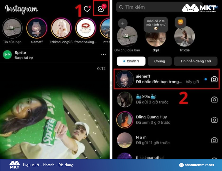 Xem thông báo khi có ai đó tag bạn trên story Instagram của họ