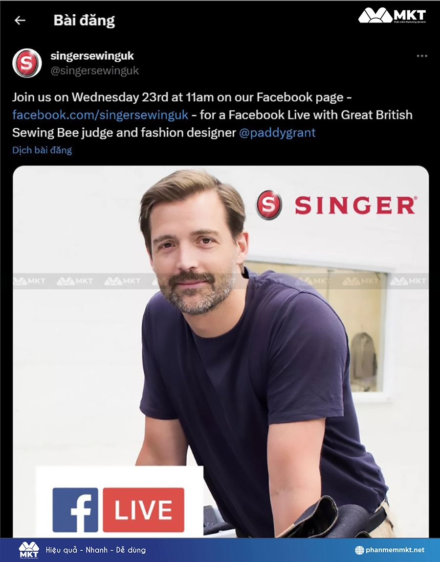 Tweet về một sự kiện trên Facebook trên Twitter (X)