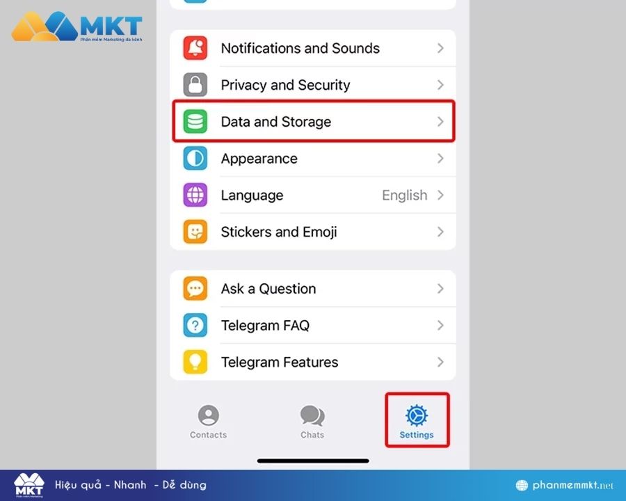 Cách tắt tự tải video trên Telegram về điện thoại Iphone
