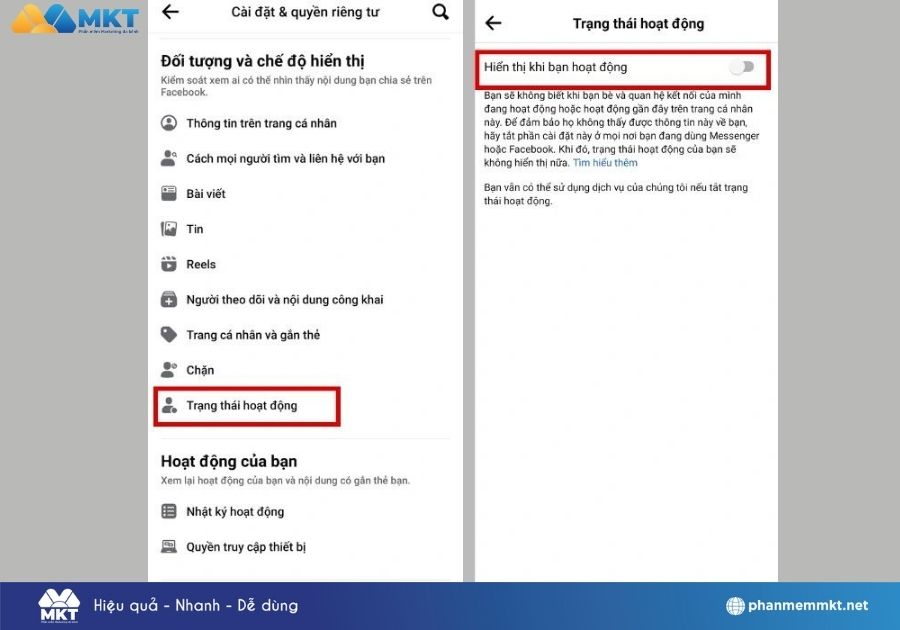 Đối tượng và chế độ hiển thị => Tắt tùy chọn Hiển thị khi bạn hoạt động