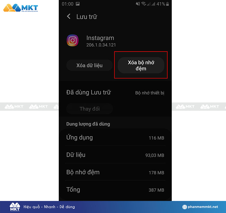 Xóa bộ nhớ đệm
