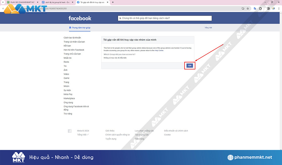 Cách lấy lại group bị hack mất quyền quản trị