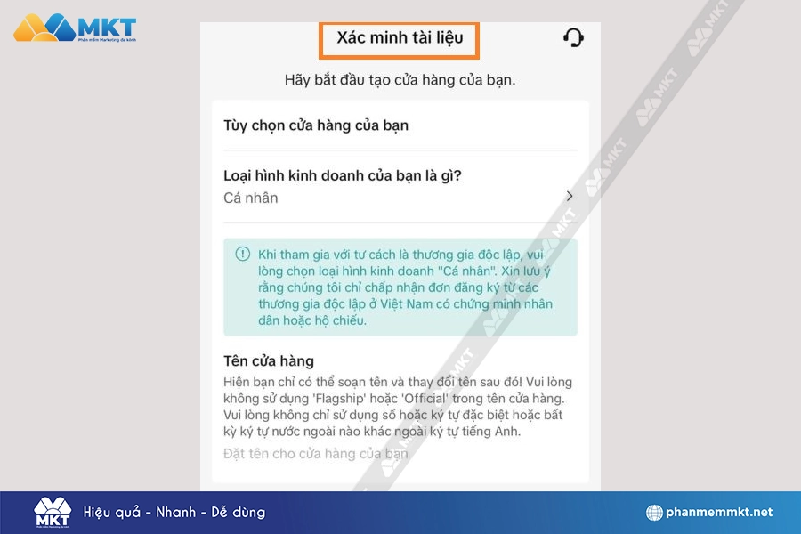 Chọn Xác minh tài liệu