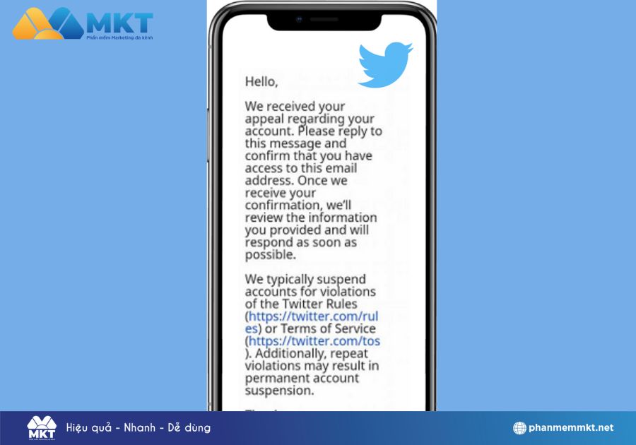 Mail xác nhận từ Twitter