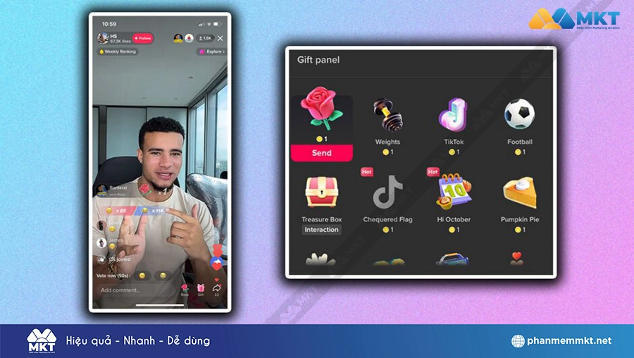 Nhận quà tặng từ fan