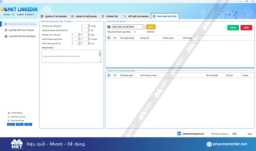 Quét tài khoản theo từ khóa