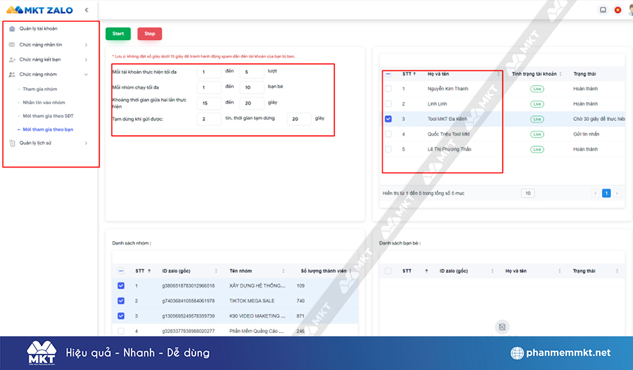 Hỗ trợ kéo mem Zalo tự động