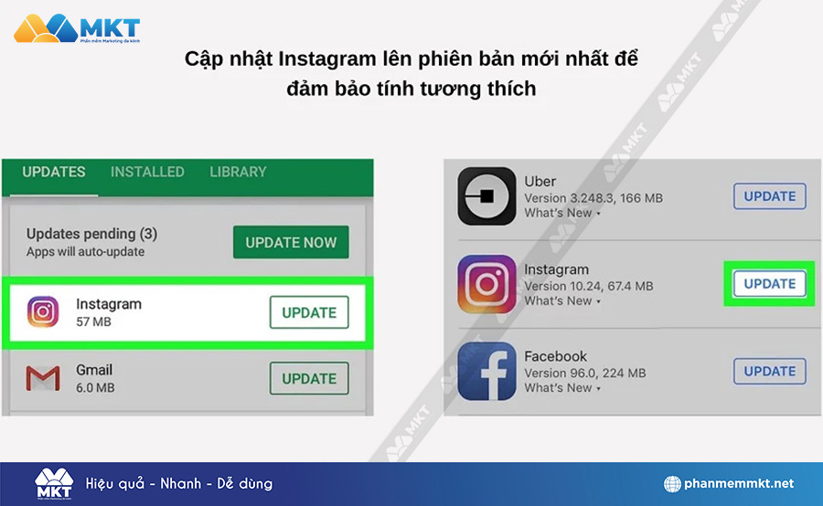 Cập nhật ứng dụng Instagram