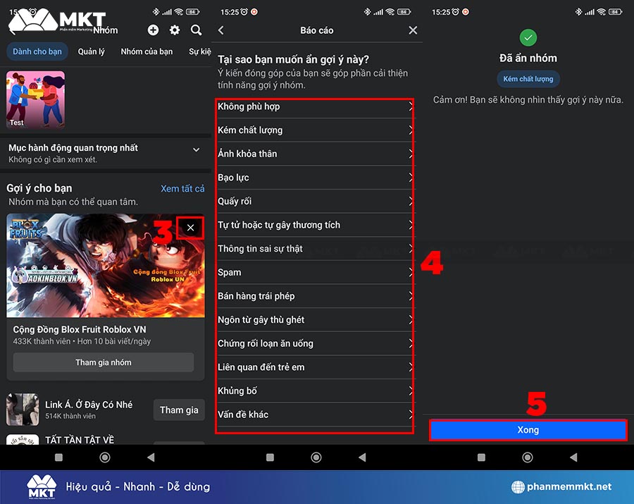 Ẩn nhóm gợi ý trên Facebook