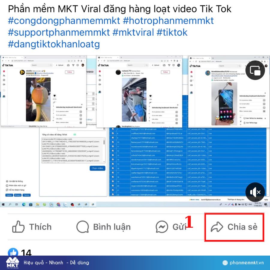 Nhấn nút chia sẻ ở góc bên phải cuối bài viết.
