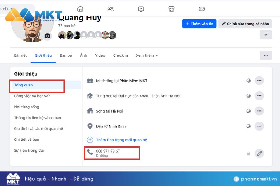 Cách xem số điện thoại qua nick Facebook 