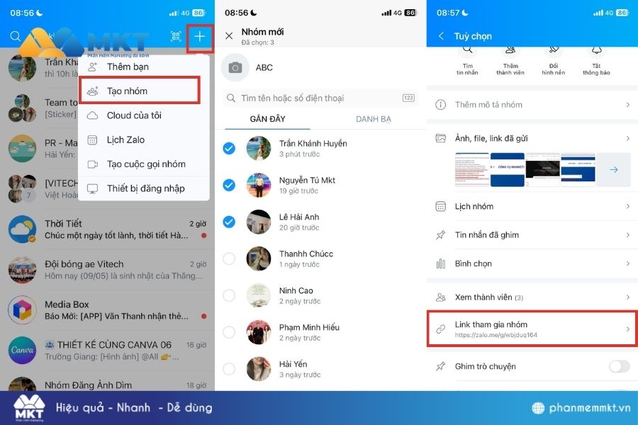 Tạo nhóm Zalo trên điện thoại