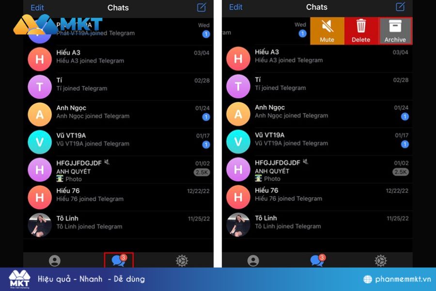 Cách ẩn tin nhắn trên Telegram đơn giản, nhanh chóng