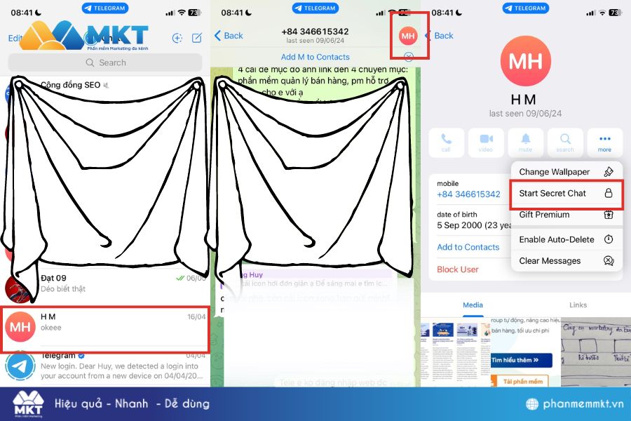 Cách khóa bảo mật tin nhắn trên Telegram