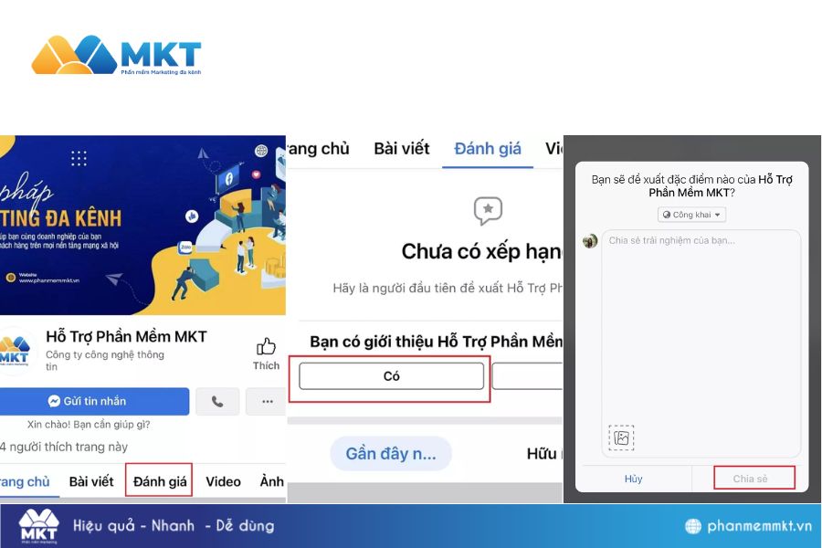 Cách đánh giá trên Facebook bằng điện thoại