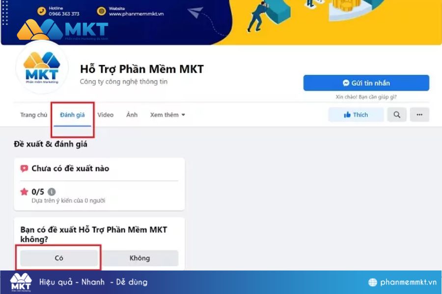 Cách đánh giá trên Facebook bằng máy tính