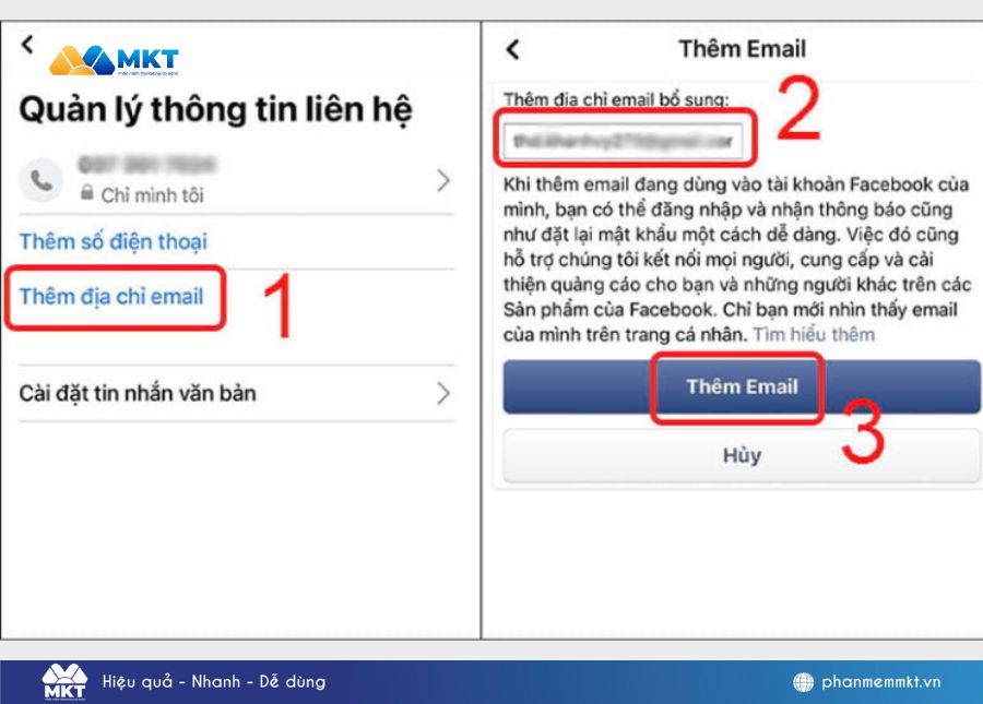 Bấm vào “Thêm địa chỉ email” và nhập email mà bạn muốn gửi mã