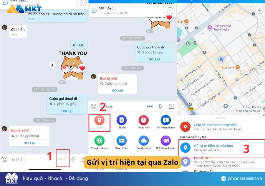 Cách gửi vị trí qua Zalo