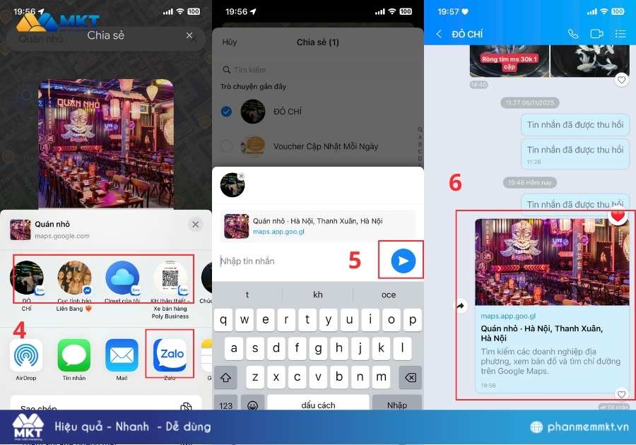 Cách gửi vị trí qua Zalo