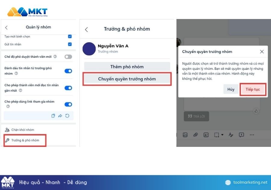 Cách chuyển quyền trưởng nhóm Zalo