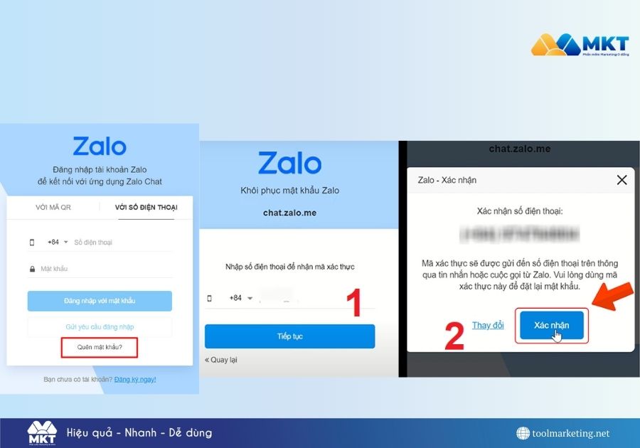 cách lấy lại mật khẩu Zalo