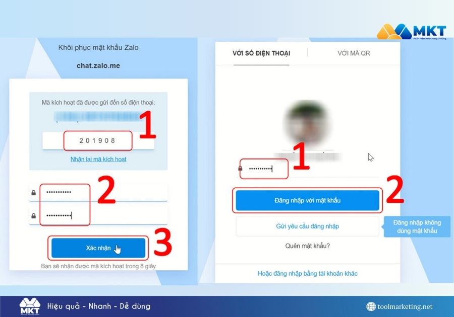 cách lấy lại mật khẩu Zalo