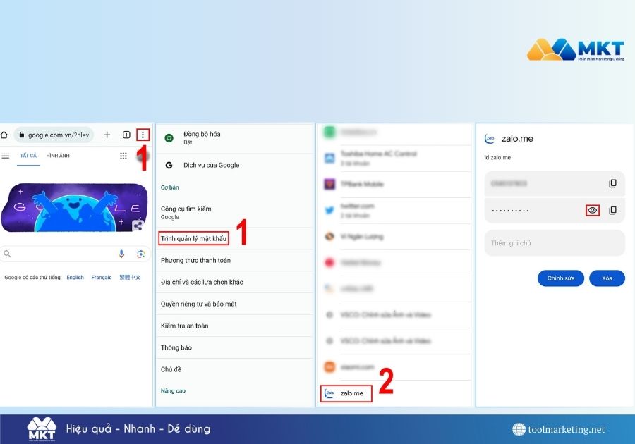cách lấy lại mật khẩu Zalo