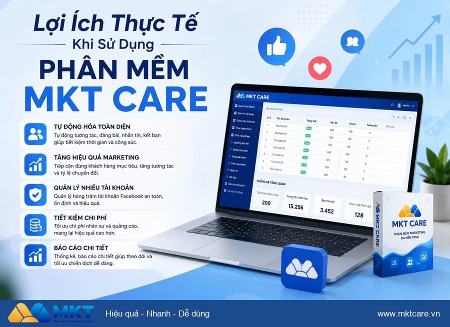phần mềm MKT Care - Lợi Ích Thực Tế Khi Sử Dụng Phần Mềm MKT Care