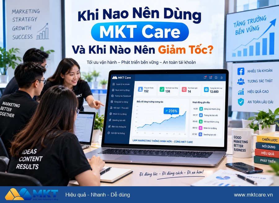 cách nuôi nick facebook không bị checkpoint - Khi Nào Nên Dùng MKT Care Và Khi Nào Nên Giảm Tốc?