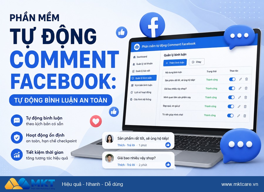 Phần mềm MKT - phần mềm tự động comment facebook